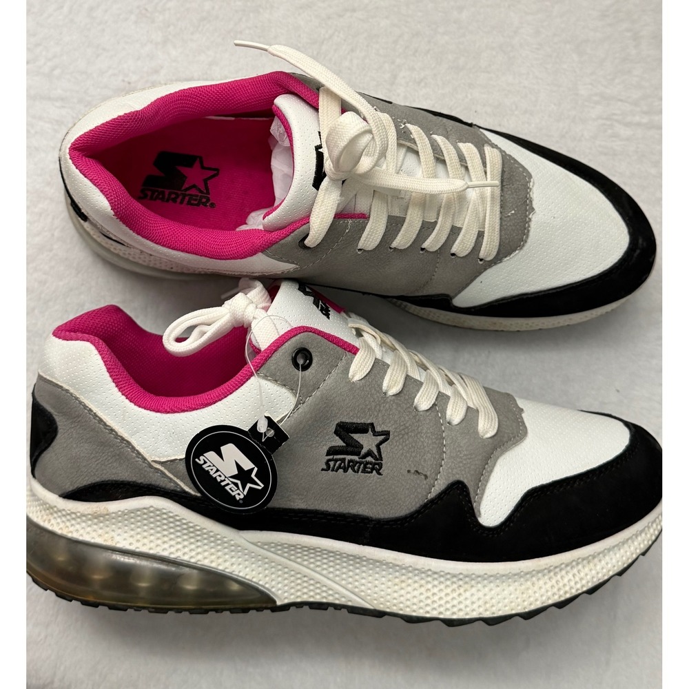 Starter Womens Athletic Sneakers White Grey Pink Black Air Cushion Sz 10 - Picture 2 of 8